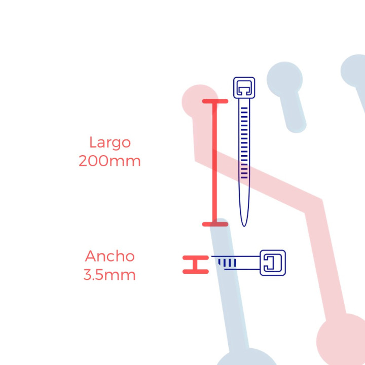 Amarre Nylon 2.5X200mm Color Negro 100 UNID