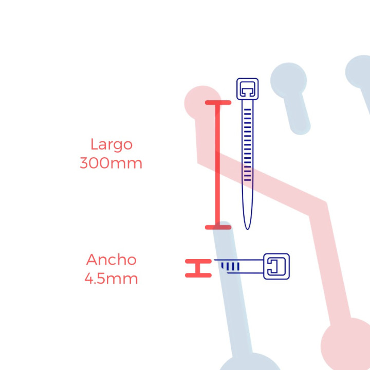 Amarre Nylon 4.5X300mm Color Negro 50 UNID