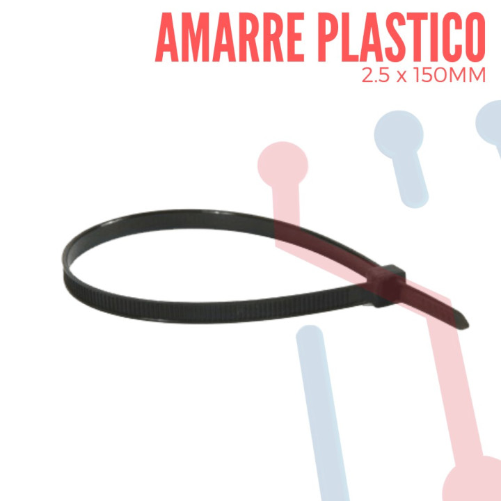 Amarre Nylon 2.5X100mm Color Negro 100 UNID
