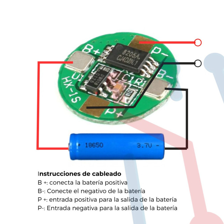 Cargador BMS Circular Pila 18650 1S 2.5A