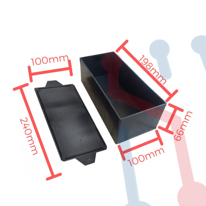 Caja de ensamble Negra 190x100x60mm