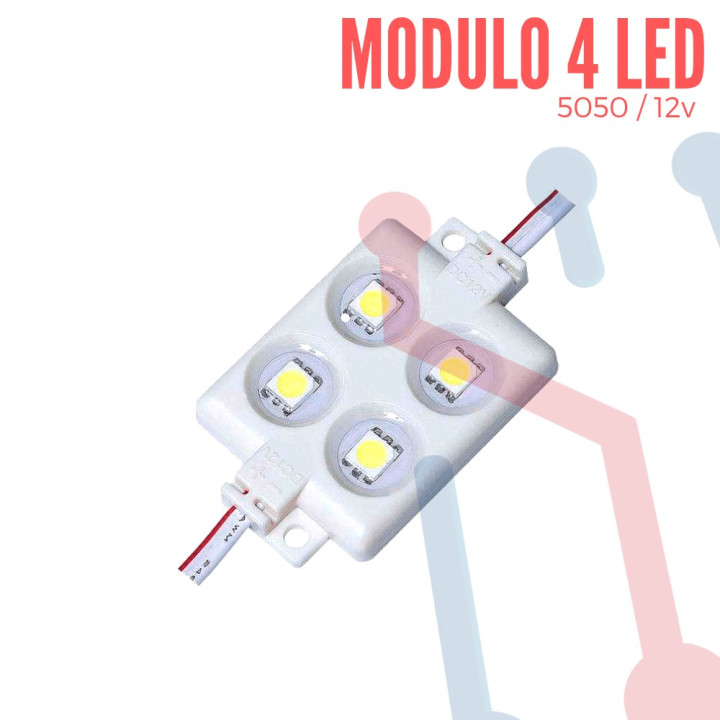 Modulo 4 led 5050 12V blanco