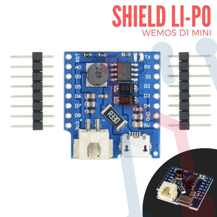 Shield Li-Po WeMos D1 Mini