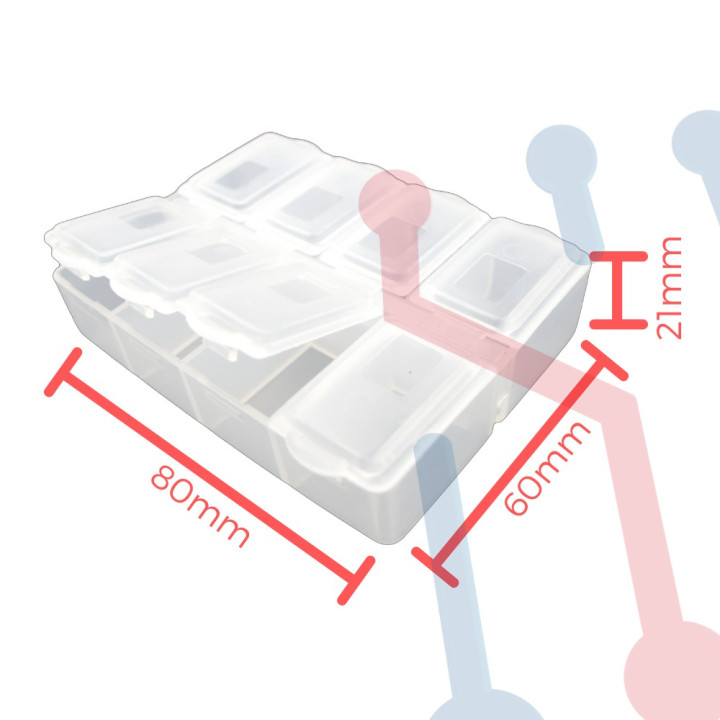 Caja de Herramientas Plástica Trasparente 80x60x21mm