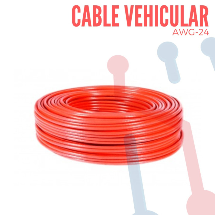 Cable Vehicular AWG 24 Naranja  X Metro