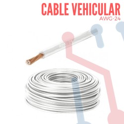 Cable Vehicular AWG 24 Blanco X Metro