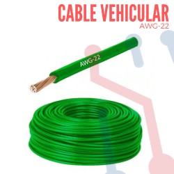 Cable Vehicular AWG 22 Verde X Metro