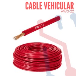 Cable Vehicular AWG 22 Rojo X Metro