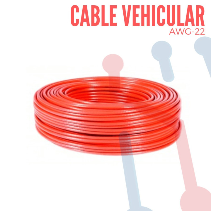 Cable Vehicular AWG 24 Naranja  X Metro