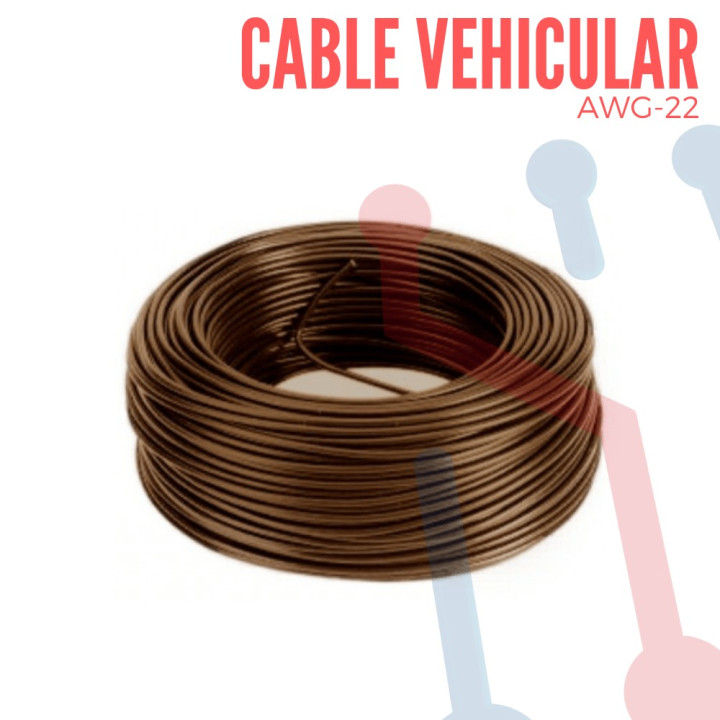 Cable Vehicular AWG 22 Cafe  X Metro