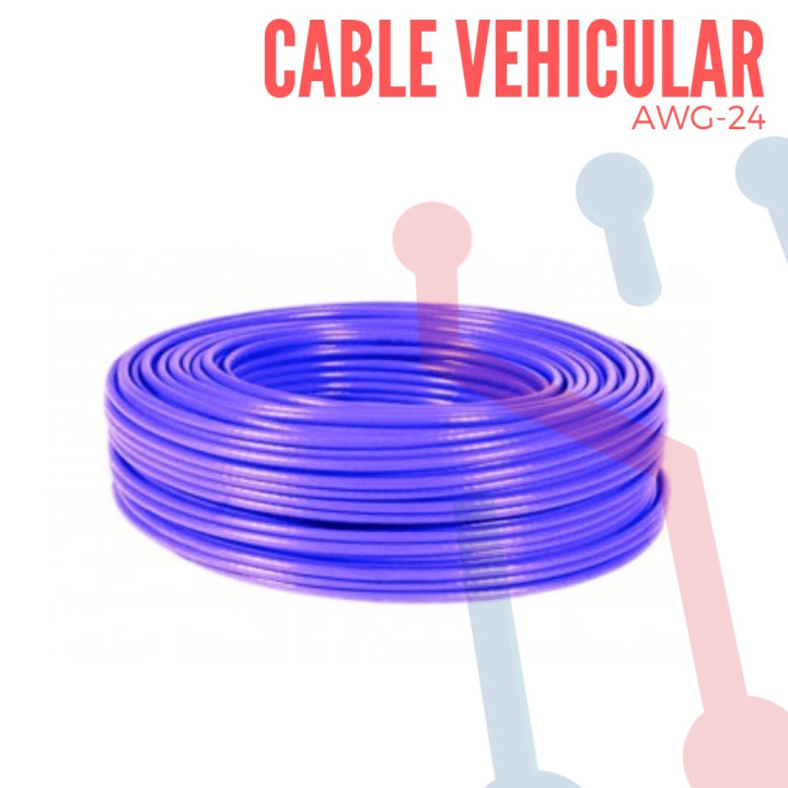 Cable Vehicular AWG 24 Morado  X Metro