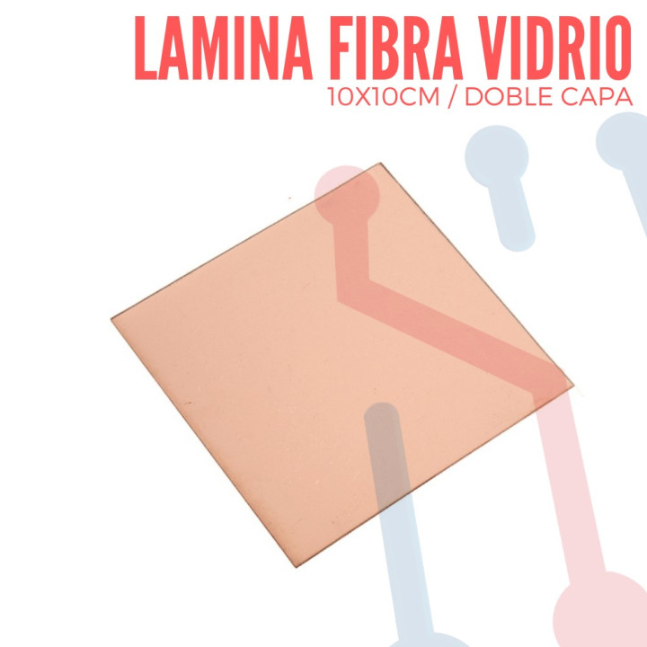 Lamina Virgen en  Fibra de Vidrio 10x10cm Doble Capa