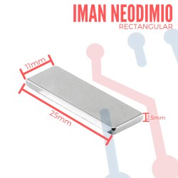 Imán Neodimio Rectangular 30x11x3mm