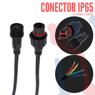 Conector Aéreo M12 IP65 4PIN