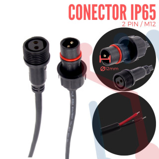 Conector Aéreo M12 IP65 2PIN