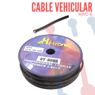 Cable Vehicular AWG 6 Negro X Metro
