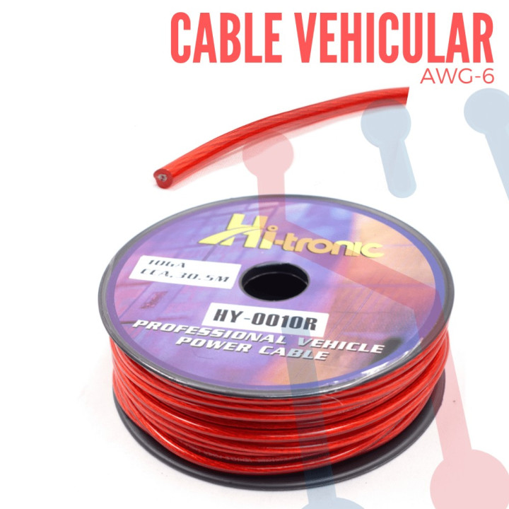 Cable Vehicular AWG 6 Rojo X Metro