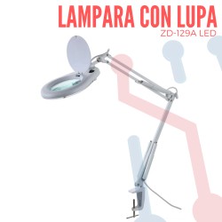 Lámpara articulada con lupa ZD-129A LED