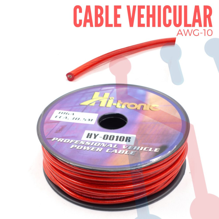 Cable Vehicular AWG 10 Rojo X Metro