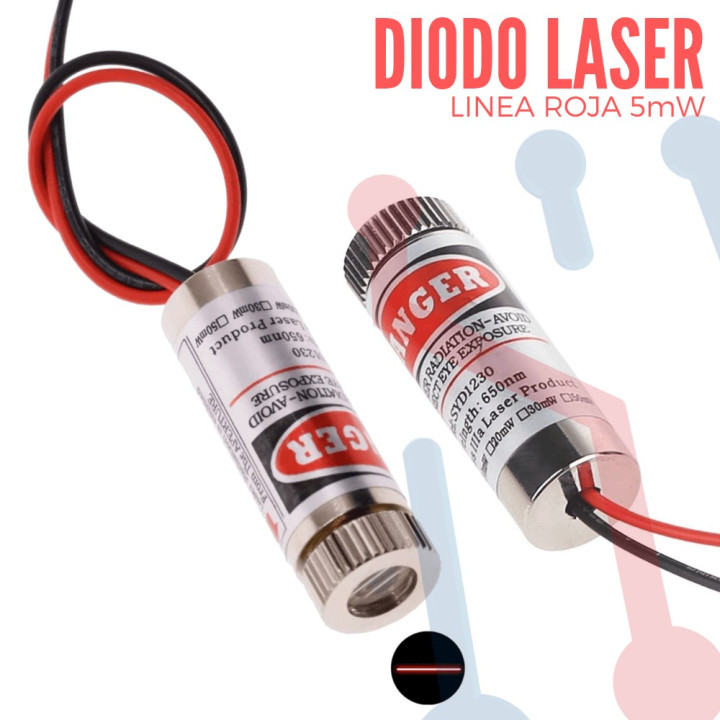Diodo láser 5 mW Línea Roja