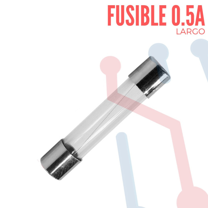 Fusible Largo en Vidrio 30x6mm 500mA
