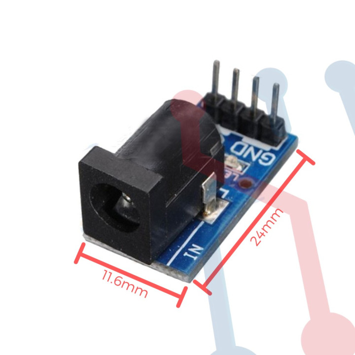 Tarjeta con Jack DC 5*2.1mm para Arduino