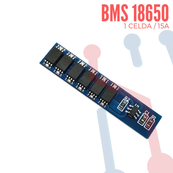 Cargador BMS Pila 18650 1S 15A