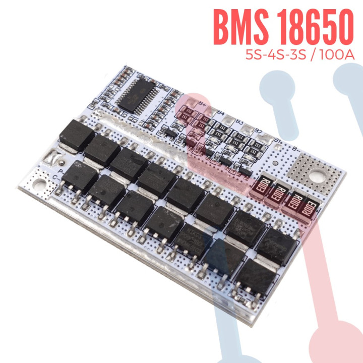 Cargador BMS Pila 18650 5S-4S-3S 100A