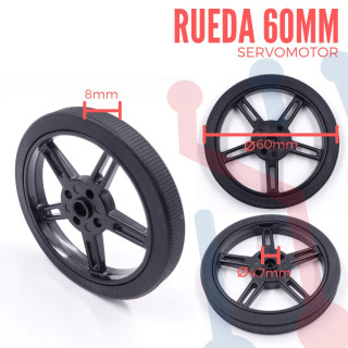 Rueda de Plástico para Servomotor 60mm