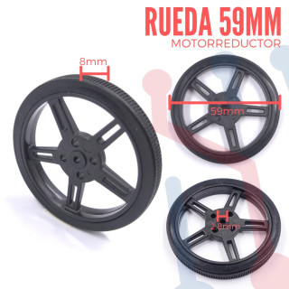 Rueda de Plástico para Motorreductor 59mm