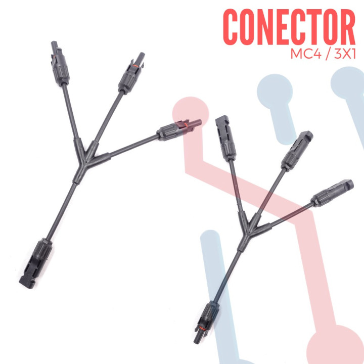 Conector MC4 para Panel Solar 3X1