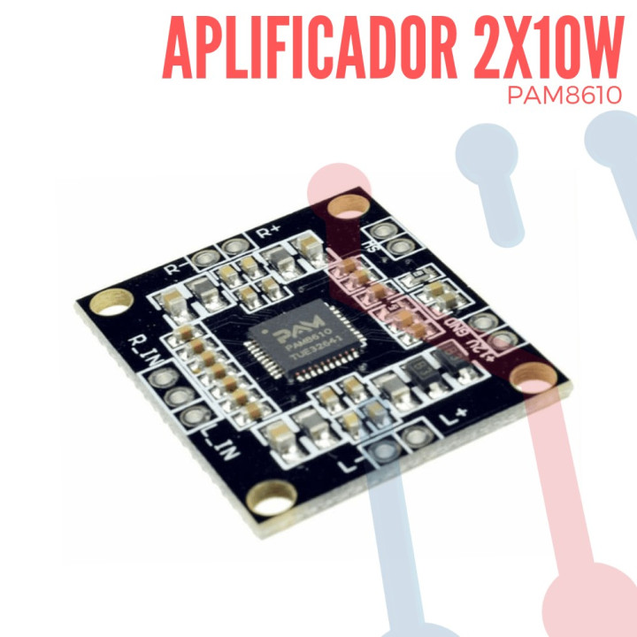 Amplificador Audio 2X10W (PAM8610)