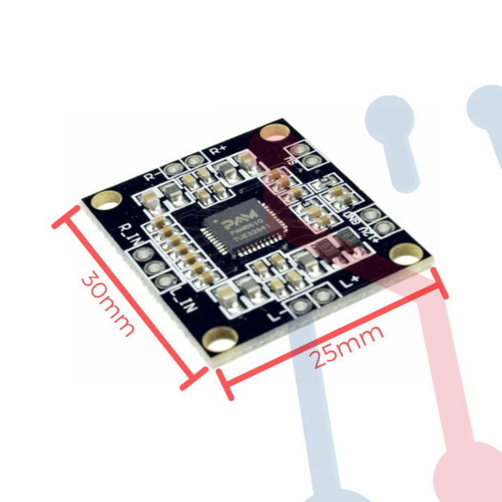 Amplificador Audio 2X10W (PAM8610)