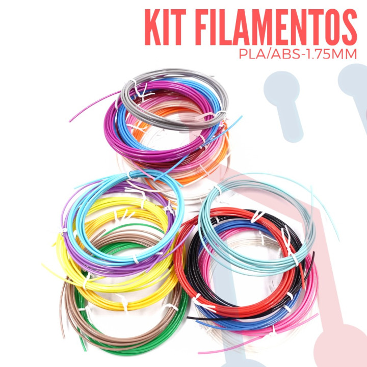 Kit 20 Filamentos PLA de Ø1.75mm