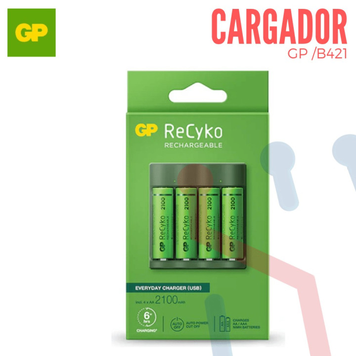 Cargador GP para 4 Pilas "AAA" ó "AA"