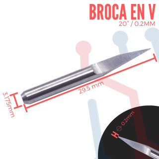 Broca en V 20Grados 0.2mm