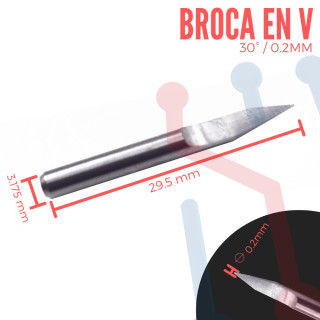 Broca en V 30 Grados 0.2mm
