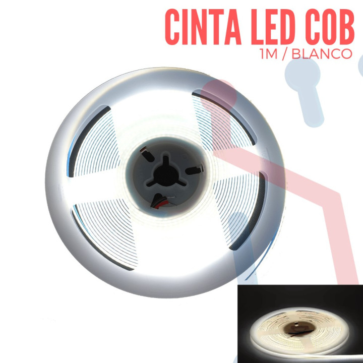 Cinta LED COB Blanco 12V (1 Metro)
