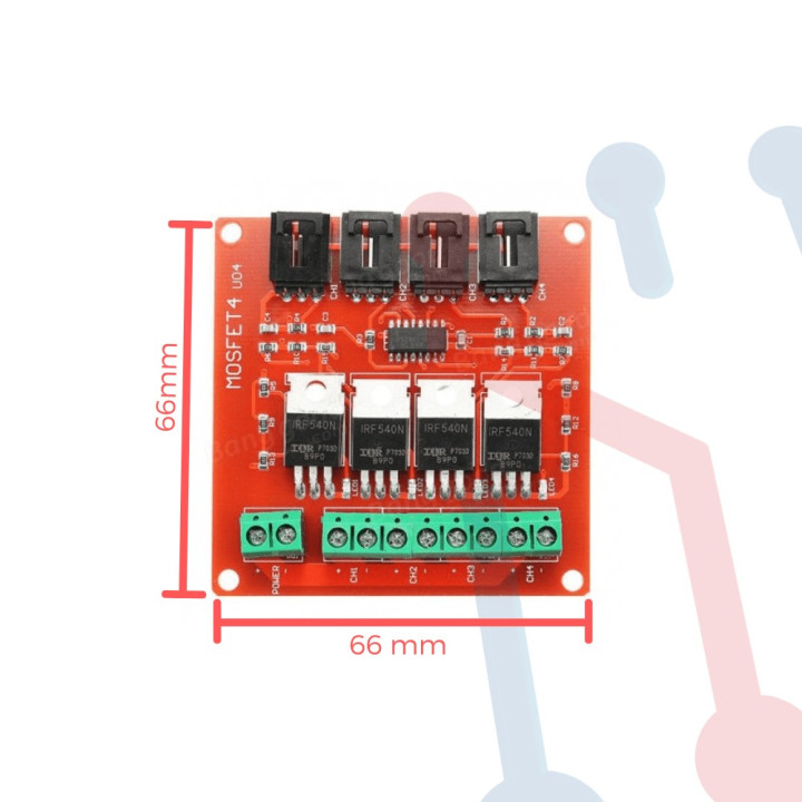 Tarjeta Relé Mosfet IRF540 4 Canales