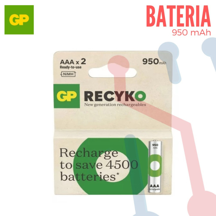 Baterias GP Recargables AAAX2 950mAh