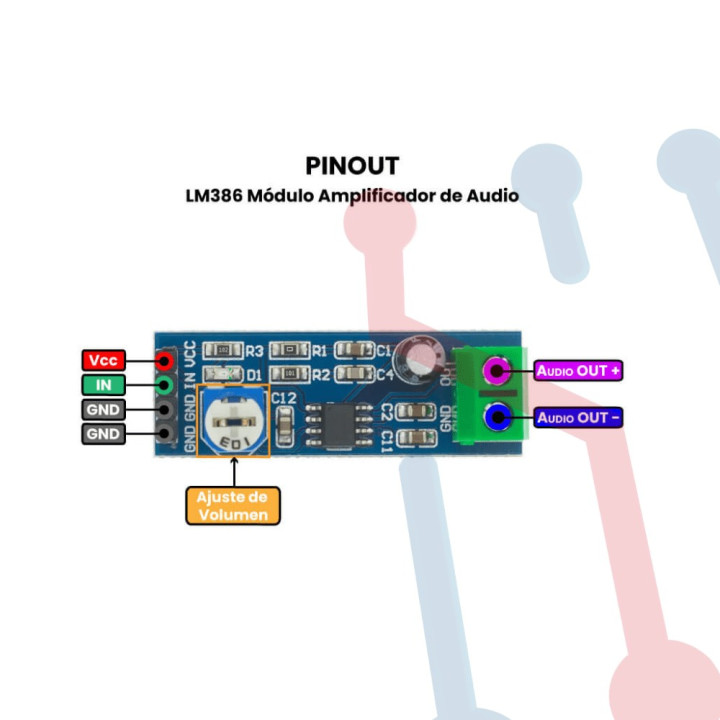 Tarjeta amplificador de audio LM386