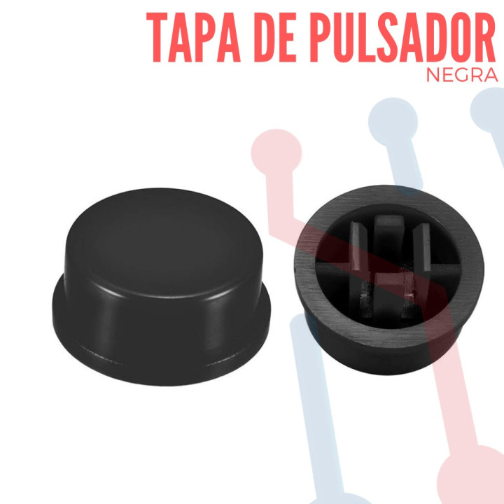 Tapa B3F Negra para Pulsador 12x12x7.3mm