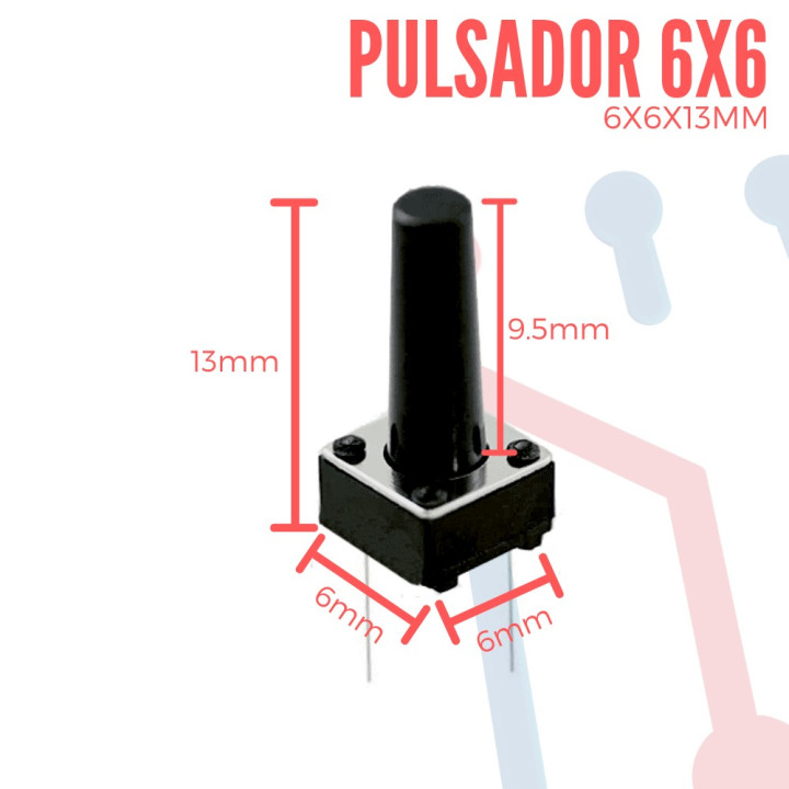 Pulsador 6x6x13mm