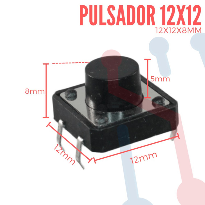 Pulsador 12x12x8mm