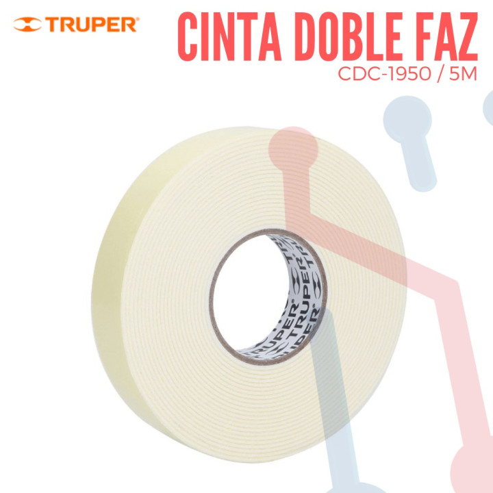 Cinta Doble Faz 19mm 5m TRUPER