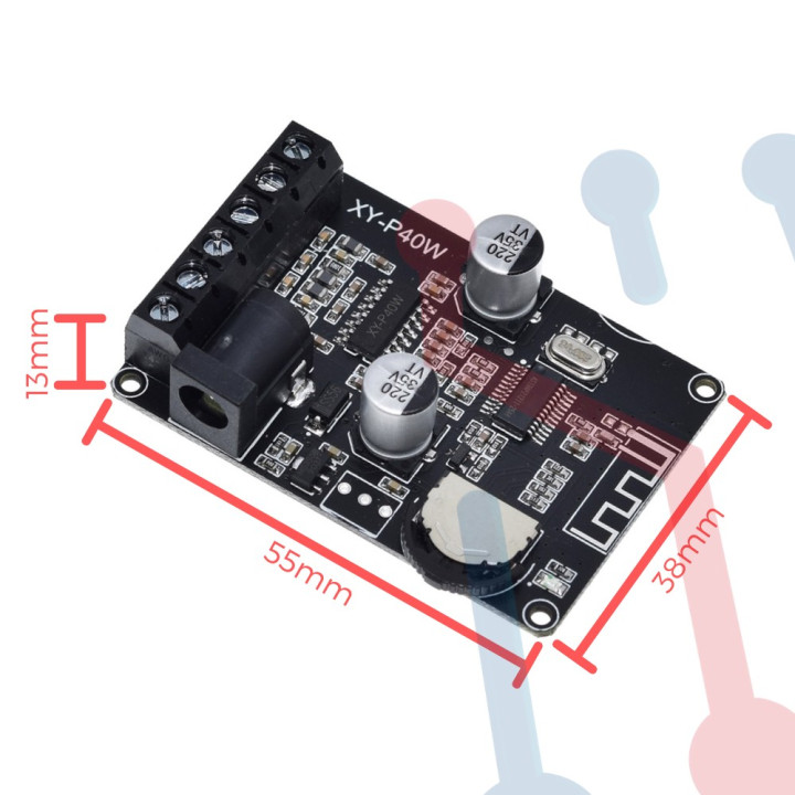 Amplificador 2X40W (XY-P40W) con Bluetooth