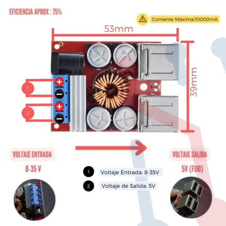 Regulador USB 5V 50W