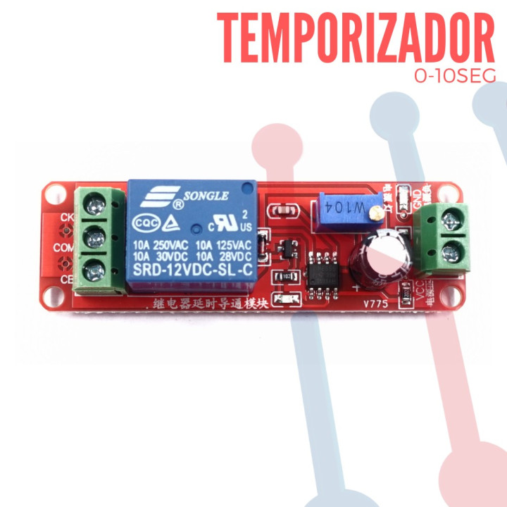 Temporizador Ajustable 0-10 Seg. LM555