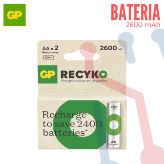Baterías GP Recargables  AAX2 2600mAh