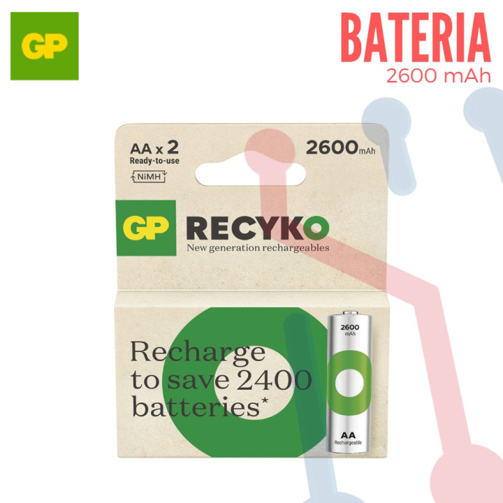 Baterías GP Recargables  AAX2 2600mAh